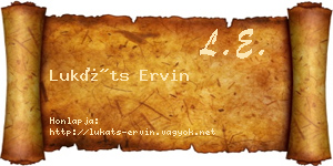 Lukáts Ervin névjegykártya