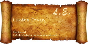 Lukáts Ervin névjegykártya