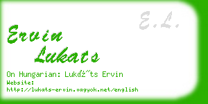 ervin lukats business card